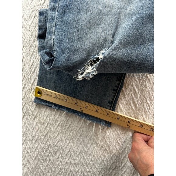 Kut From The Kloth Womens Distressed Blue Denim Jeans Size 14 Straight Leg - Picture 7 of 11